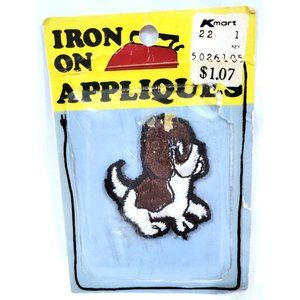PUPPY DOG Vintage Iron On Applique craft sewing embellishment patch 2" Kmart USA